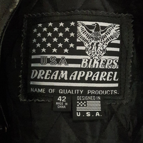 Black leather biker jacket - Picture 2 of 9